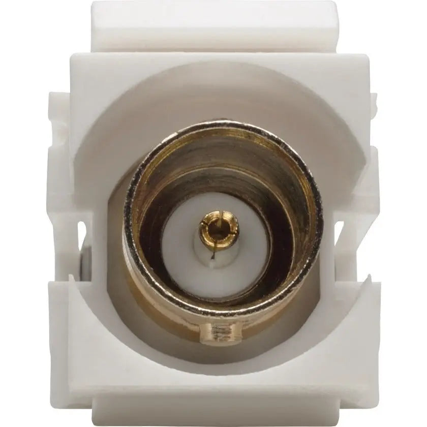 EATON Tripp Lite BNC Keystone Panel Mount Coupler All-in-One Coaxial F/F 75 Ohms - 1 x BNC Female Audio/Video - 1 x BNC Female Audio/Video - Nickel Plated Connector - Gold Plated Contact - White - A230-001-KP