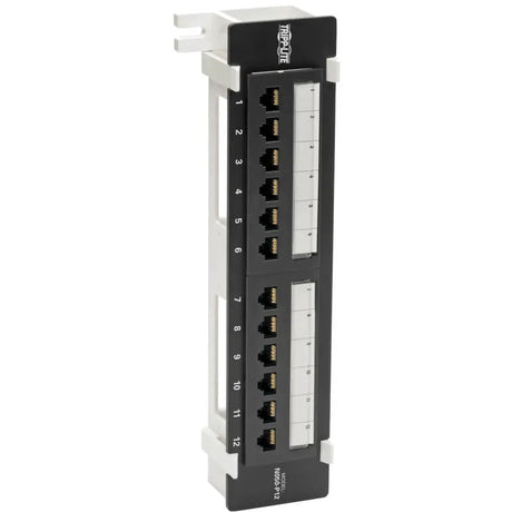 EATON Tripp Lite Cat5 / Cat5e Wall-Mount PoE Patch Panel 12-Port 110 568A/B RJ45 - 12 Port(s) - 12 x RJ-45 - Black - Wall Mountable - TAA Compliant - N050-P12