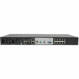 EATON Tripp Lite Cat5 KVM Switch Over IP 8-Port w/ Virtual Media 2 Users 1URM TAA - 8 Computer(s) - 1 Local User(s) - 1 Remote User(s) - 11 x Network (RJ-45) - 2 x PS/2 Port - 6 x USB1 x VGA - Rack-mountabl...  - B064-008-01-IPG