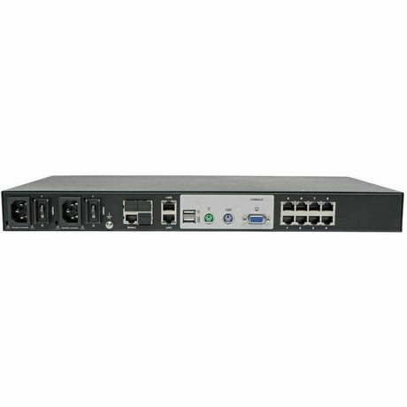 EATON Tripp Lite Cat5 KVM Switch Over IP 8-Port w/ Virtual Media 2 Users 1URM TAA - 8 Computer(s) - 1 Local User(s) - 1 Remote User(s) - 11 x Network (RJ-45) - 2 x PS/2 Port - 6 x USB1 x VGA - Rack-mountabl...  - B064-008-01-IPG