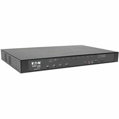 EATON Tripp Lite Cat5 KVM Switch Over IP 8-Port w/ Virtual Media 2 Users 1URM TAA - 8 Computer(s) - 1 Local User(s) - 1 Remote User(s) - 11 x Network (RJ-45) - 2 x PS/2 Port - 6 x USB1 x VGA - Rack-mountabl...  - B064-008-01-IPG