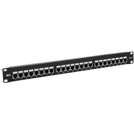 EATON Tripp Lite Cat5e / Cat6 Patch Panel 24-Port Shielded Krone IDC 568B RJ45 1U - 24 Port(s) - 24 x RJ-45 - 1U High - Black - Rack-mountable - TAA Compliant - N252-024-SH-K
