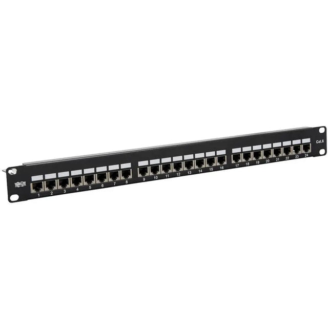 EATON Tripp Lite Cat5e / Cat6 Patch Panel 24-Port Shielded Krone IDC 568B RJ45 1U - 24 Port(s) - 24 x RJ-45 - 1U High - Black - Rack-mountable - TAA Compliant - N252-024-SH-K