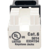 EATON Tripp Lite Cat6 Cat5e 110 Style Punch Down Keystone Jack Black 10-Pack TAA - 10 Pack - 1 x RJ-45 Network Female - Black - TAA Compliant - N238-010-BK
