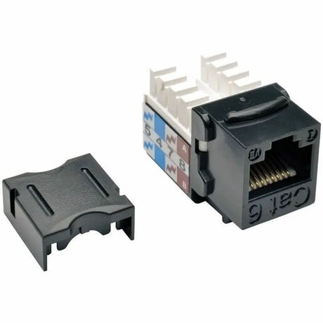 EATON Tripp Lite Cat6 Cat5e 110 Style Punch Down Keystone Jack Black 10-Pack TAA - 10 Pack - 1 x RJ-45 Network Female - Black - TAA Compliant - N238-010-BK