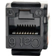 EATON Tripp Lite Cat6 Cat5e 110 Style Punch Down Keystone Jack Black 10-Pack TAA - 10 Pack - 1 x RJ-45 Network Female - Black - TAA Compliant - N238-010-BK