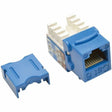 EATON Tripp Lite Cat6 Cat5e 110 Style Punch Down Keystone Jack Blue 25-Pack TAA - 25 Pack - 1 x RJ-45 Network Female - Blue - TAA Compliant - N238-025-BL