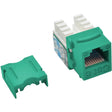 EATON Tripp Lite Cat6 Cat5e 110 Style Punch down Keystone Jack RJ45 Green TAA GSA - 1 x RJ-45 Network Female - Green - TAA Compliant - N238-001-GN
