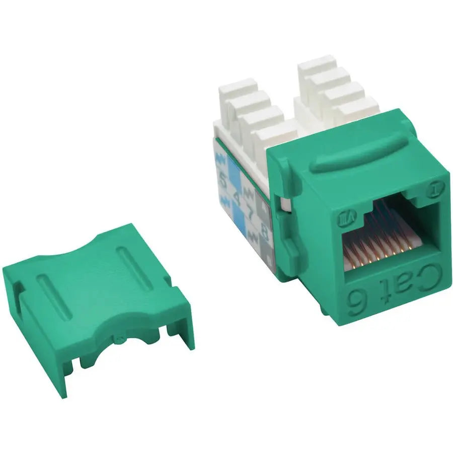 EATON Tripp Lite Cat6 Cat5e 110 Style Punch down Keystone Jack RJ45 Green TAA GSA - 1 x RJ-45 Network Female - Green - TAA Compliant - N238-001-GN