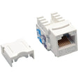 EATON Tripp Lite Cat6 Cat5e 110 Style Punch Down Keystone Jack White 25-Pack TAA - 25 Pack - 1 x RJ-45 Network Female - White - TAA Compliant - N238-025-WH