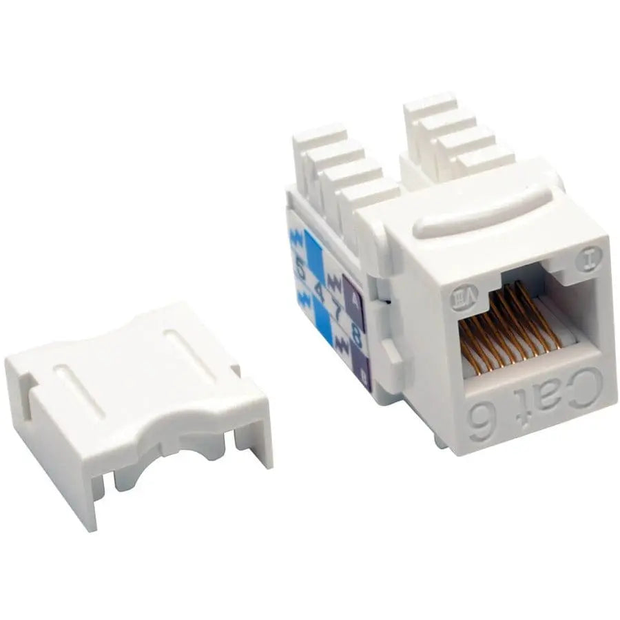 EATON Tripp Lite Cat6 Cat5e 110 Style Punch Down Keystone Jack White 25-Pack TAA - 25 Pack - 1 x RJ-45 Network Female - White - TAA Compliant - N238-025-WH