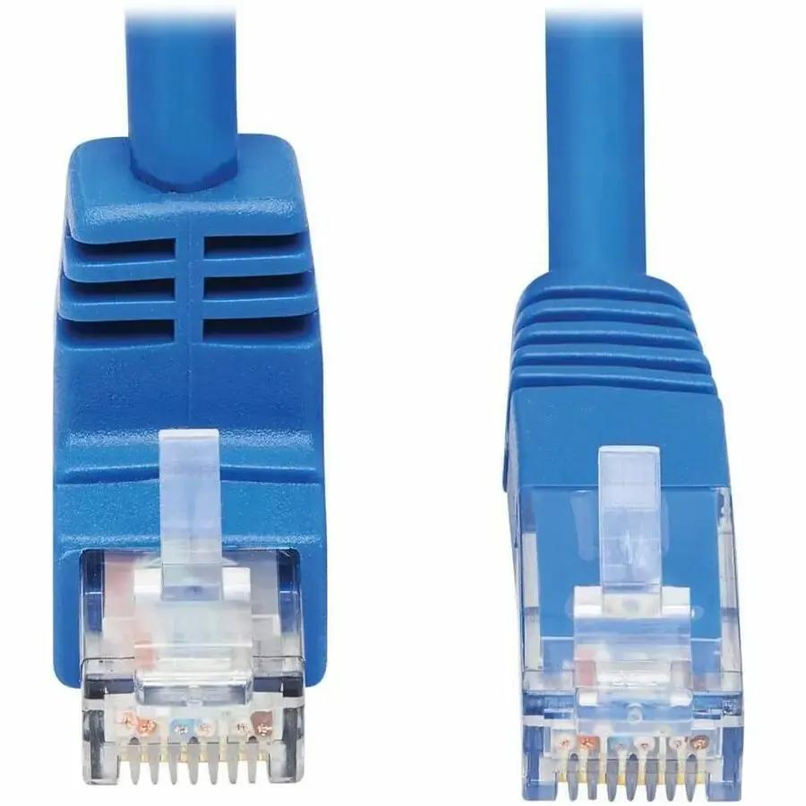 EATON Tripp Lite Cat6 Ethernet Cable Down Angled UTP Molded RJ45 M/M Blue 20ft - 20 ft Category 6 Network Cable for Network Device, Patch Panel, Switch, Printer, Computer, Photocopier, Router, Modem, Server...  - N204-020-BL-DN