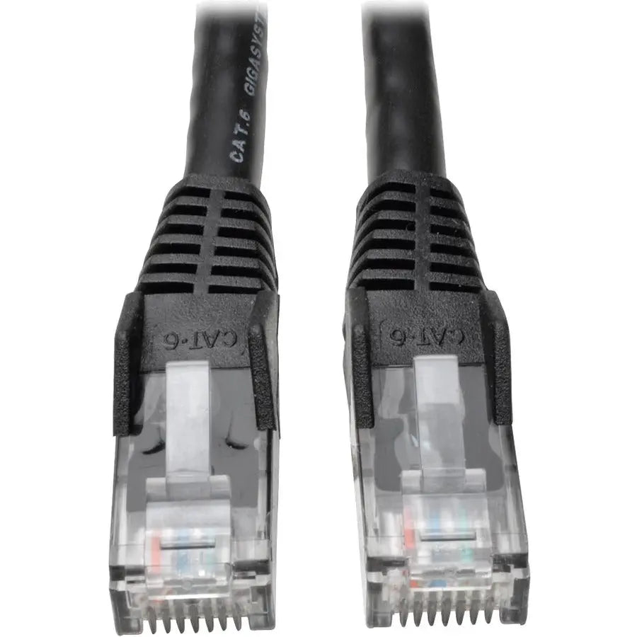 EATON Tripp Lite Cat6 GbE Gigabit Ethernet Snagless Molded Patch Cable UTP Black RJ45 M/M 35ft 35' - Category 6 for Network Adapter, Network Device, Router, Server, Modem, Hub, Switch - 128 MB/s - Patch Cab - N201-035-BK