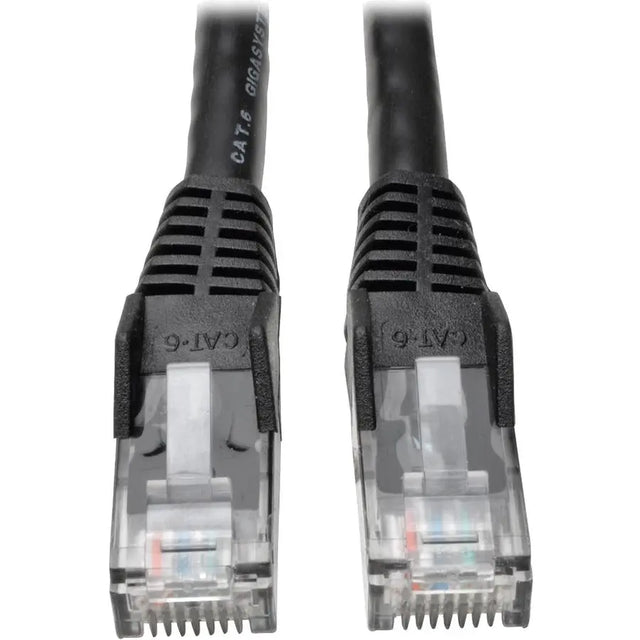 EATON Tripp Lite Cat6 GbE Gigabit Ethernet Snagless Molded Patch Cable UTP Black RJ45 M/M 35ft 35' - Category 6 for Network Adapter, Network Device, Router, Server, Modem, Hub, Switch - 128 MB/s - Patch Cab - N201-035-BK