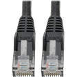 EATON Tripp Lite Cat6 GbE Gigabit Ethernet Snagless Molded Patch Cable UTP Black RJ45 M/M 6in 6" - Category 6 for Network Device, Network Adapter, Router, Server, Modem, Hub, Switch - 128 MB/s - Patch Cable - N201-06N-BK