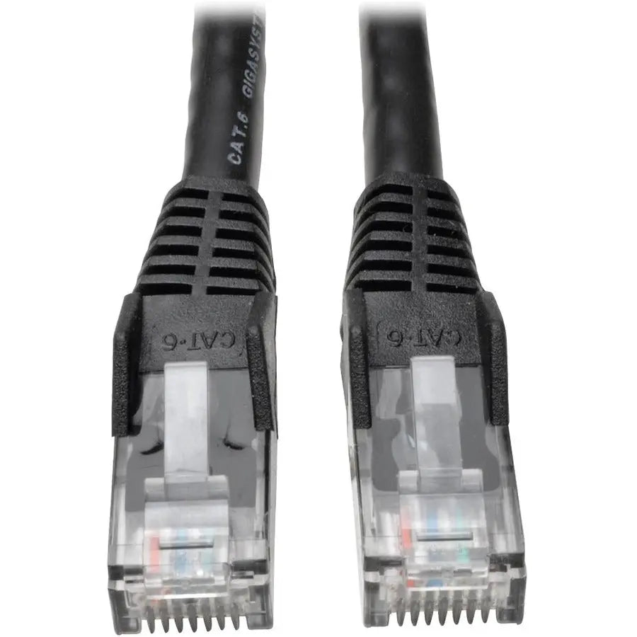 EATON Tripp Lite Cat6 GbE Gigabit Ethernet Snagless Molded Patch Cable UTP Black RJ45 M/M 75ft 75' - Category 6 for Network Device, Network Adapter, Router, Server, Modem, Hub, Switch - 128 MB/s - Patch Cab - N201-075-BK