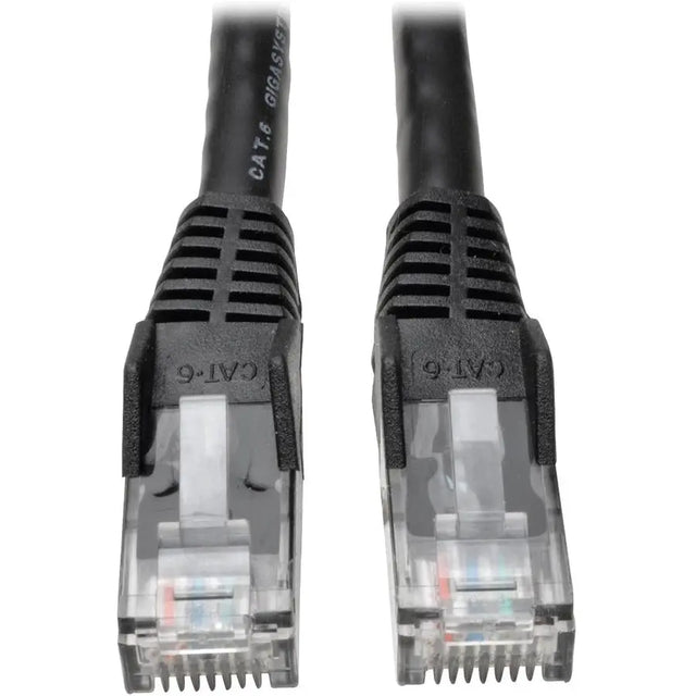 EATON Tripp Lite Cat6 GbE Gigabit Ethernet Snagless Molded Patch Cable UTP Black RJ45 M/M 75ft 75' - Category 6 for Network Device, Network Adapter, Router, Server, Modem, Hub, Switch - 128 MB/s - Patch Cab - N201-075-BK