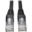 EATON Tripp Lite Cat6 GbE Gigabit Ethernet Snagless Molded Patch Cable UTP Black RJ45 M/M 8ft 8' - Category 6 for Network Adapter, Network Device, Router, Server, Modem, Hub, Switch - 128 MB/s - Patch Cable - N201-008-BK