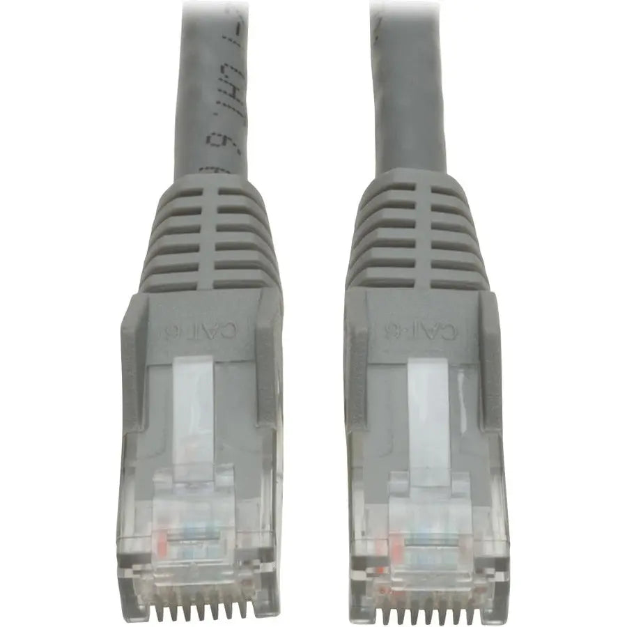 EATON Tripp Lite Cat6 GbE Gigabit Ethernet Snagless Molded Patch Cable UTP Gray RJ45 M/M 35ft 35' - Category 6 for Network Adapter, Network Device, Router, Server, Modem, Hub, Switch - 128 MB/s - Patch Cabl - N201-035-GY
