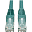 EATON Tripp Lite Cat6 GbE Gigabit Ethernet Snagless Molded Patch Cable UTP Green RJ45 M/M 6in 6" - Category 6 for Network Device, Network Adapter, Router, Server, Modem, Hub, Switch - 128 MB/s - Patch Cable - N201-06N-GN