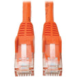EATON Tripp Lite Cat6 GbE Gigabit Ethernet Snagless Molded Patch Cable UTP Orange RJ45 M/M 50ft 50' - Category 6 for Network Adapter, Network Device, Router, Server, Modem, Hub, Switch - 128 MB/s - Patch Ca - N201-050-OR