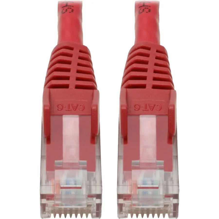 EATON Tripp Lite Cat6 GbE Gigabit Ethernet Snagless Molded Patch Cable UTP Red RJ45 M/M 6in 6" - Category 6 for Network Device, Network Adapter, Router, Server, Modem, Hub, Switch - 128 MB/s - Patch Cable - - N201-06N-RD