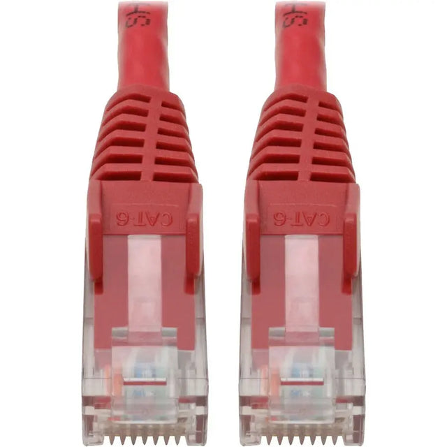 EATON Tripp Lite Cat6 GbE Gigabit Ethernet Snagless Molded Patch Cable UTP Red RJ45 M/M 6in 6" - Category 6 for Network Device, Network Adapter, Router, Server, Modem, Hub, Switch - 128 MB/s - Patch Cable - - N201-06N-RD