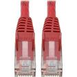 EATON Tripp Lite Cat6 GbE Snagless Molded Patch Cable UTP Red RJ45 M/M 4ft 4' - Category 6 for Network Adapter, Network Device, Server, Router, Switch, Hub, Modem - 128 MB/s - Patch Cable - 3.94 ft - 1 x RJ - N201-004-RD