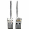 EATON Tripp Lite Cat6 Gigabit Patch Cable Snagless Right-Angle UTP Slim Gray 1ft - Category 6 for Switch, Workstation, Router, Network Device, Patch Panel, Server, Printer, Modem, Scanner, Photocopier - 128...  - N201-SR1-GY