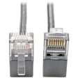 EATON Tripp Lite Cat6 Gigabit Patch Cable Snagless Right-Angle UTP Slim Gray 2ft - Category 6 for Switch, Workstation, Router, Network Device, Patch Panel, Server, Printer, Modem, Scanner, Photocopier - 128...  - N201-SR2-GY