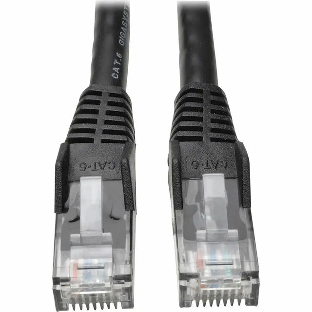 EATON Tripp Lite Cat6 Gigabit Snagless Molded Patch Cable (RJ45 M/M) Black, 7' - 7ft - 1 x RJ-45 Male - 1 x RJ-45 Male - Black - N201-007-BK