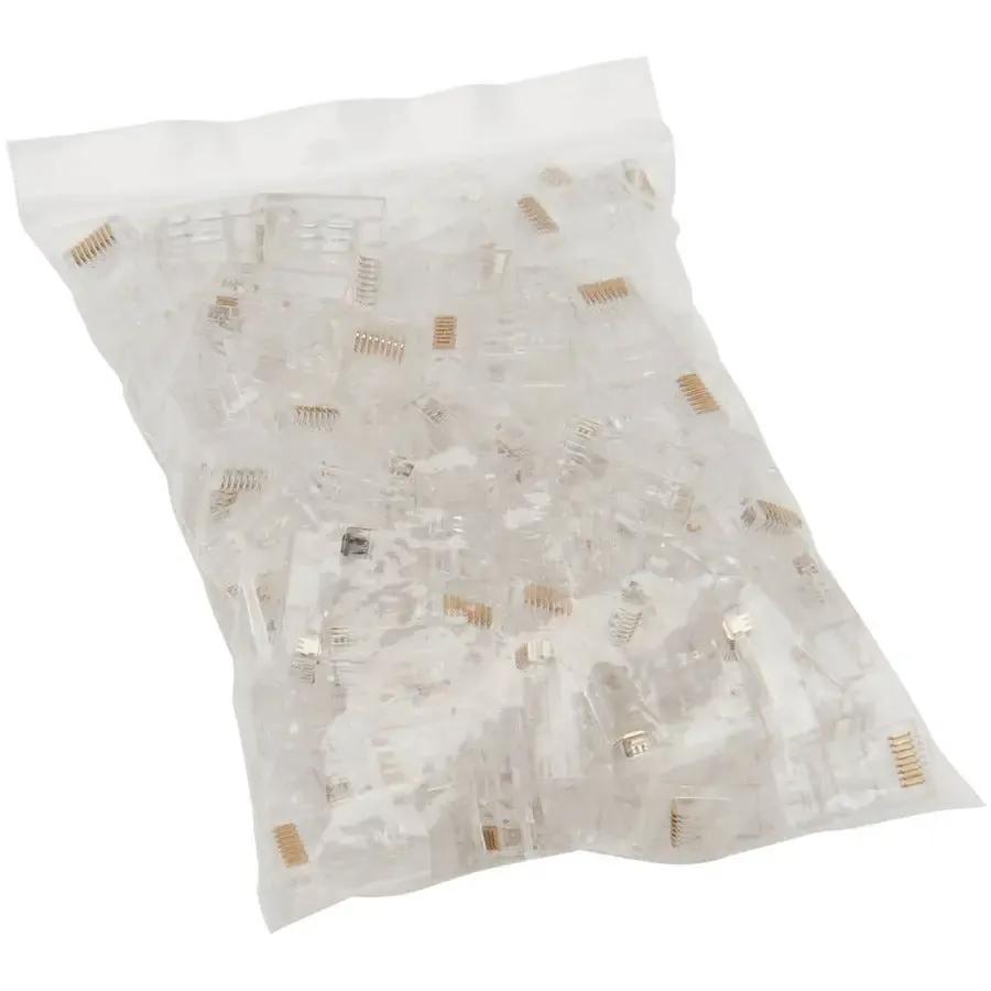 EATON Tripp Lite Cat6 RJ45 Pass-Through UTP Modular Plug, 100 Pack - 100 Pack - 1 x RJ-45 Network Male - Clear - TAA Compliant - N232-100-UTP
