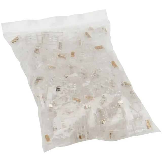 EATON Tripp Lite Cat6 RJ45 Pass-Through UTP Modular Plug, 100 Pack - 100 Pack - 1 x RJ-45 Network Male - Clear - TAA Compliant - N232-100-UTP