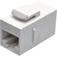 EATON Tripp Lite Cat6 Straight-Through Modular In-Line Snap-In Coupler (RJ45 F/F), White - 1 x RJ-45 Network Female - 1 x RJ-45 Network Female - Gold Contact - White - TAA Compliant - N235-001-WH