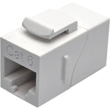 EATON Tripp Lite Cat6 Straight-Through Modular In-Line Snap-In Coupler (RJ45 F/F), White - 1 x RJ-45 Network Female - 1 x RJ-45 Network Female - Gold Contact - White - TAA Compliant - N235-001-WH