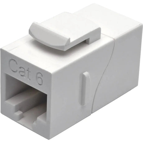 EATON Tripp Lite Cat6 Straight-Through Modular In-Line Snap-In Coupler (RJ45 F/F), White - 1 x RJ-45 Network Female - 1 x RJ-45 Network Female - Gold Contact - White - TAA Compliant - N235-001-WH