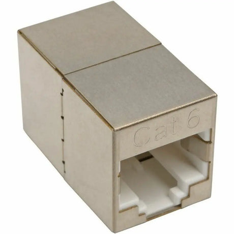 EATON Tripp Lite Cat6 Straight-Through Modular Shielded Compact In-Line Coupler (RJ45 F/F), TAA - 1 x RJ-45 Network Female - 1 x RJ-45 Network Female - Gold Contact - Silver - TAA Compliant - N234-001-SH