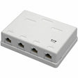 EATON Tripp Lite Cat6 Surface-Mount Box 4-Port Unshielded 110 IDC Punchdown RJ45 - White - Acrylonitrile Butadiene Styrene (ABS) - 4 x RJ-45 Port(s) - N236-004-WH