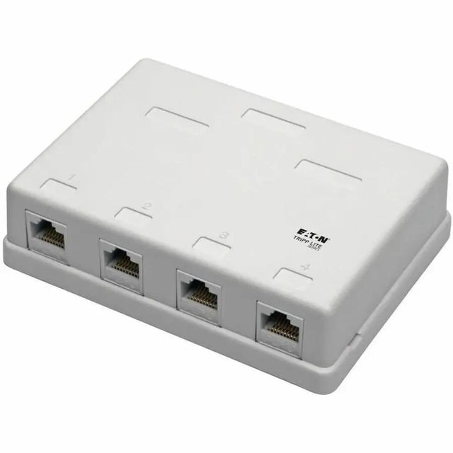 EATON Tripp Lite Cat6 Surface-Mount Box 4-Port Unshielded 110 IDC Punchdown RJ45 - White - Acrylonitrile Butadiene Styrene (ABS) - 4 x RJ-45 Port(s) - N236-004-WH