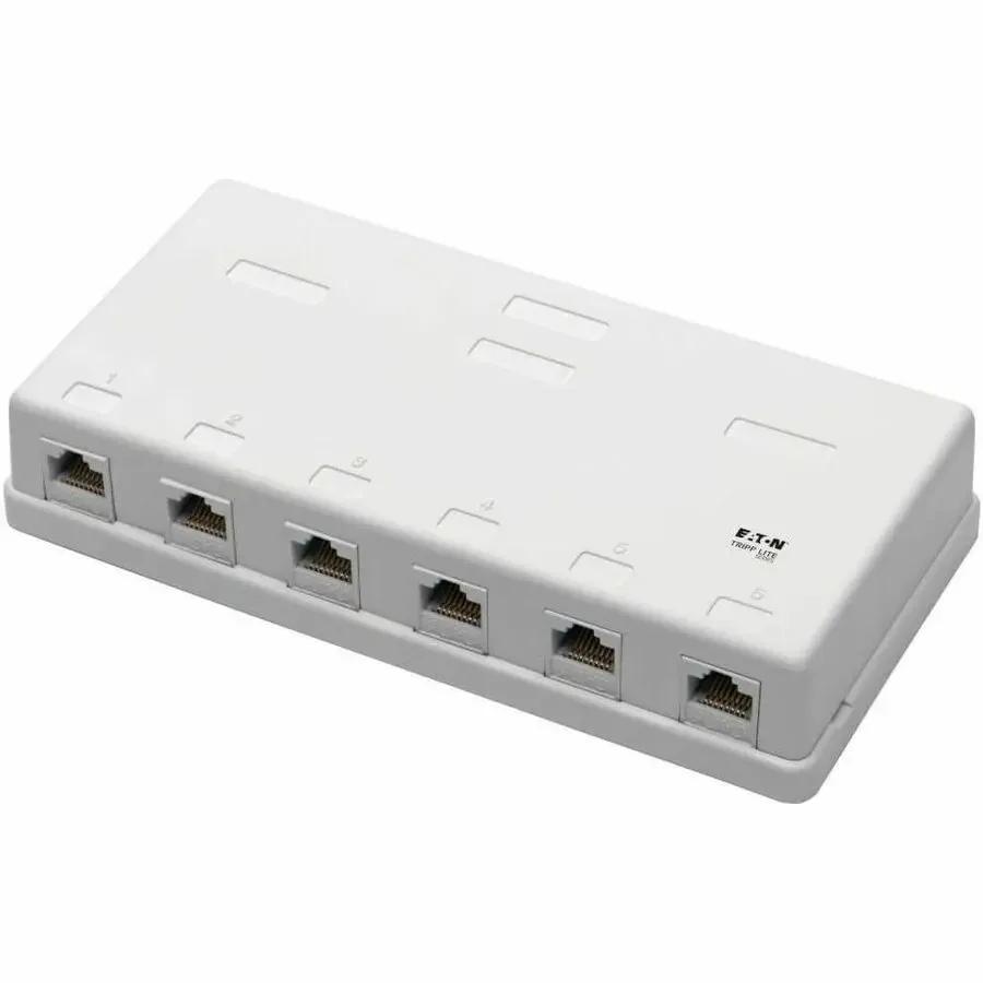 EATON Tripp Lite Cat6 Surface-Mount Box 6-Port Unshielded 110 IDC Punchdown RJ45 - White - Acrylonitrile Butadiene Styrene (ABS) - 6 x RJ-45 Port(s) - N236-006-WH
