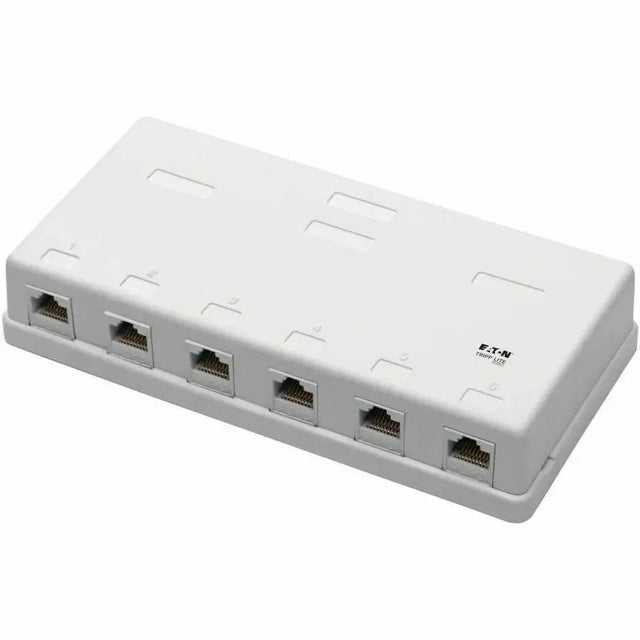 EATON Tripp Lite Cat6 Surface-Mount Box 6-Port Unshielded 110 IDC Punchdown RJ45 - White - Acrylonitrile Butadiene Styrene (ABS) - 6 x RJ-45 Port(s) - N236-006-WH