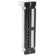 EATON Tripp Lite Cat6 Wall-Mount PoE Patch Panel 12-Port 110/Krone 568A/B RJ45 - 12 Port(s) - 12 x RJ-45 - Black - Wall Mountable - TAA Compliant - N250-P12