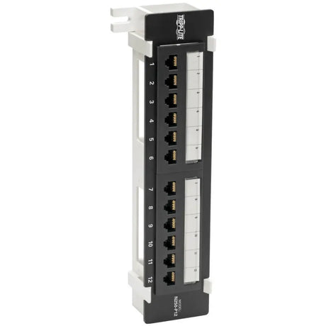 EATON Tripp Lite Cat6 Wall-Mount PoE Patch Panel 12-Port 110/Krone 568A/B RJ45 - 12 Port(s) - 12 x RJ-45 - Black - Wall Mountable - TAA Compliant - N250-P12