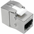 EATON Tripp Lite Cat6a/Cat6/Cat5e Toolless Keystone Jack RJ45 Shielded Dust Cap - 1 x RJ-45 Female, 1 x IDC - White, Silver - TAA Compliant - N238-001-SH-TF