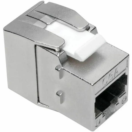 EATON Tripp Lite Cat6a/Cat6/Cat5e Toolless Keystone Jack RJ45 Shielded Dust Cap - 1 x RJ-45 Female, 1 x IDC - White, Silver - TAA Compliant - N238-001-SH-TF