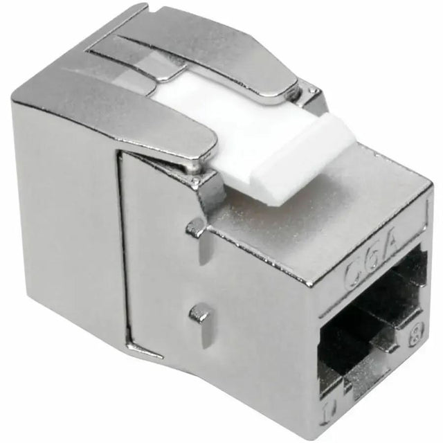 EATON Tripp Lite Cat6a/Cat6/Cat5e Toolless Keystone Jack RJ45 Shielded Dust Cap - 1 x RJ-45 Female, 1 x IDC - White, Silver - TAA Compliant - N238-001-SH-TF
