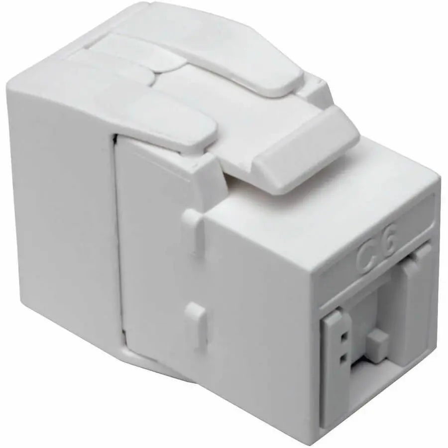 EATON Tripp Lite Cat6a/Cat6 /Cat5e Toolless Keystone Jack RJ45 Shuttered Dust Cap - 1 x RJ-45 Female, 1 x IDC - White - TAA Compliant - N238-001-GY-TF
