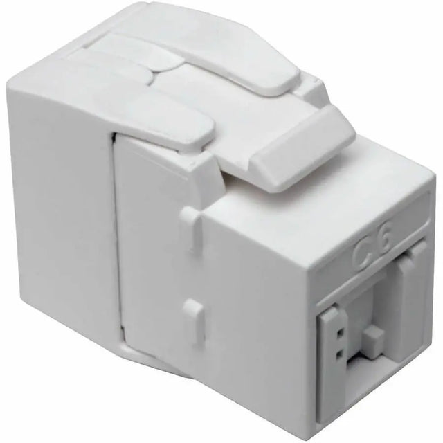 EATON Tripp Lite Cat6a/Cat6 /Cat5e Toolless Keystone Jack RJ45 Shuttered Dust Cap - 1 x RJ-45 Female, 1 x IDC - White - TAA Compliant - N238-001-GY-TF