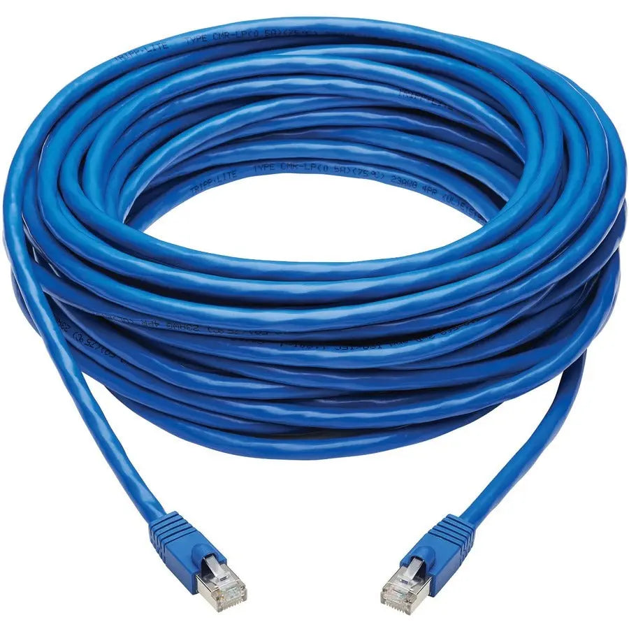 EATON Tripp Lite Cat6a Patch Cable F/UTP Snagless w/ PoE 10G CMR-LP Blue M/M 50ft - 50 ft Category 6a Network Cable for Router, Server, Modem, Hub, Switch, PoE-enabled Device, Surveillance Camera, VoIP Devi...  - N261P-050-BL