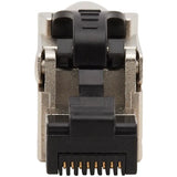 EATON Tripp Lite Cat6a RJ45 Plug MPTL Shielded 100W PoE & PoE++ Zinc Die Cast TAA - 1 x RJ-45 Male, 1 x 110-punchdown - Black - TAA Compliant - N238-P01-MPTL-A